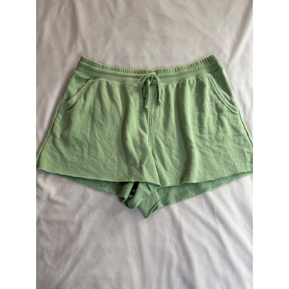 Secret Treasures Womens Sage Green French Terry Lounge Shorts 2X 18W-20W